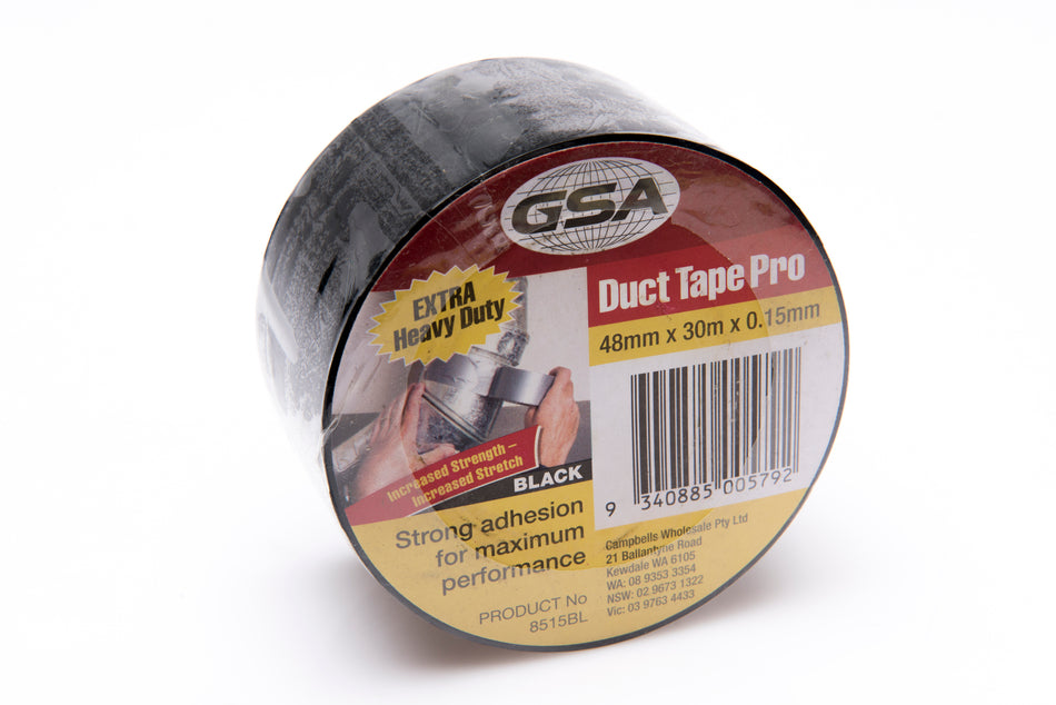 GSA DUCT TAPE PRO  BLACK 0.15MM - 30MTR X 48MM