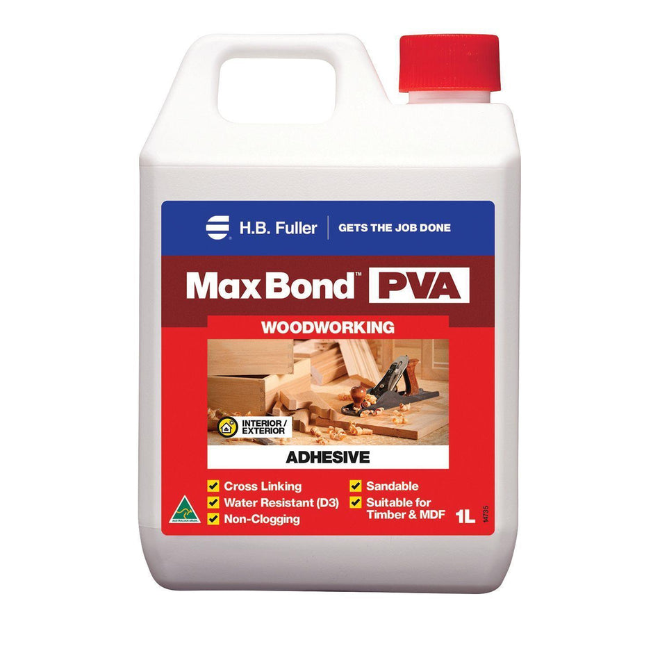 H.B FULLER MAX BOND PVA 1L WOODWARKING ADHESIVE