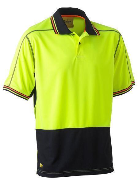 BISLEY MNS BW POLO SS POLYESTER YEL/NVY -XL